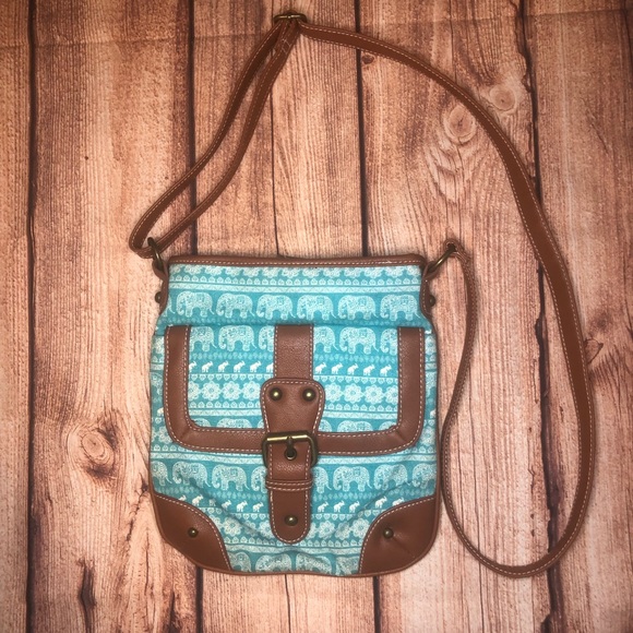 Handbags - Elephant teal crossbody purse